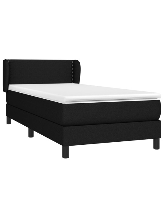 Box spring postel s matrací černá 100 x 200 cm textil