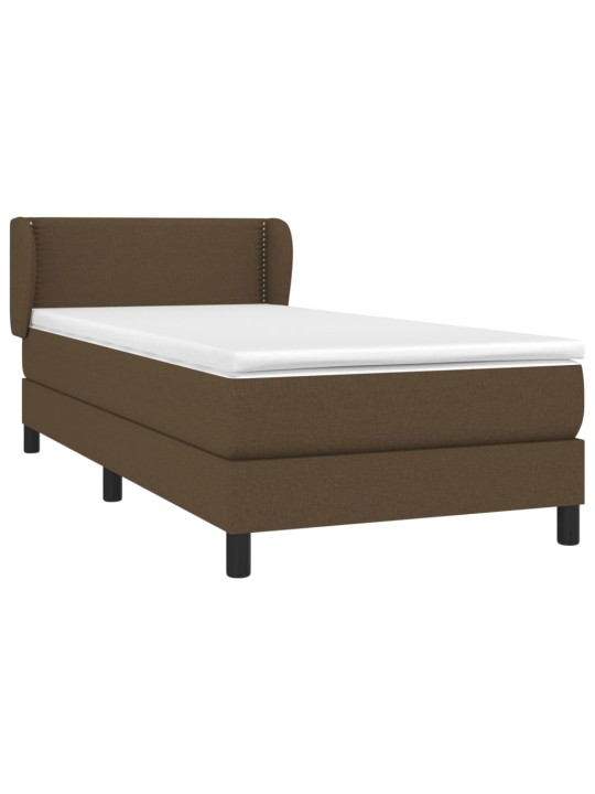 Box spring postel s matrací tmavě hnědá 100 x 200 cm textil