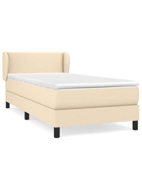 Box spring postel s matrací krémová 100 x 200 cm textil