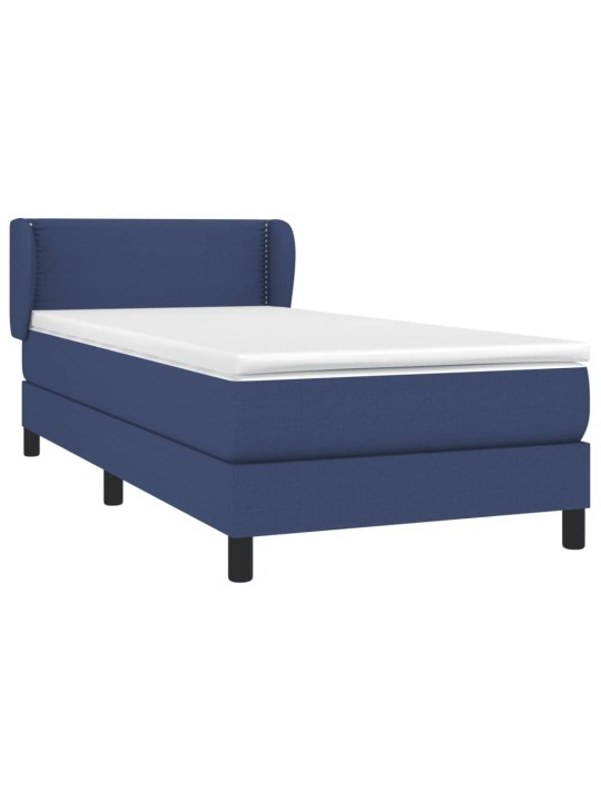 Box spring postel s matrací modrá 100 x 200 cm textil