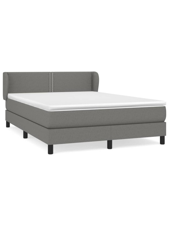 Box spring postel s matrací tmavě šedý 140 x 190 cm textil