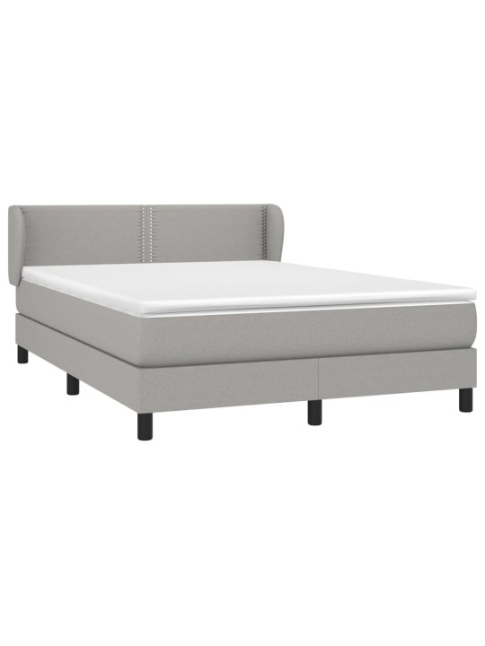 Box spring postel s matrací světle šedá 140 x 200 cm textil