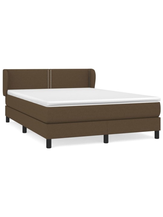 Box spring postel s matrací tmavě hnědá 140x200 cm textil