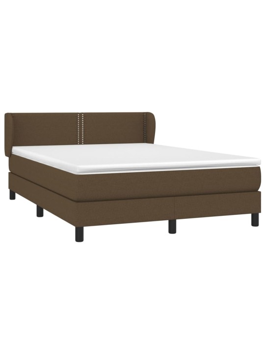 Box spring postel s matrací tmavě hnědá 140x200 cm textil