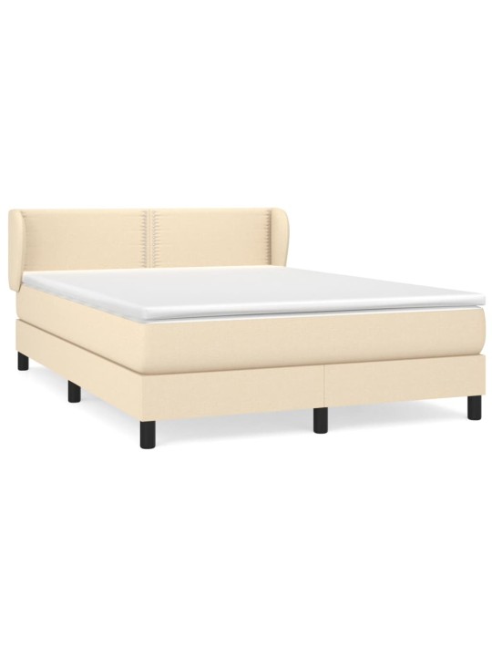 Box spring postel s matrací krémová 140x200 cm textil