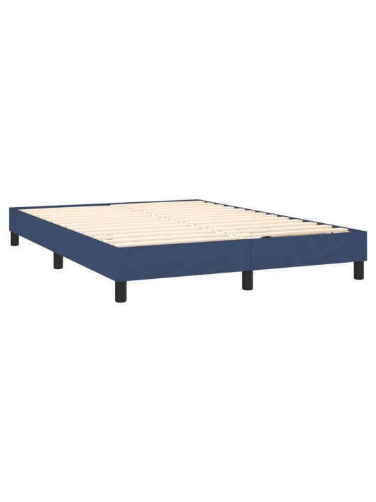 Box spring postel s matrací modrá 140x200 cm textil
