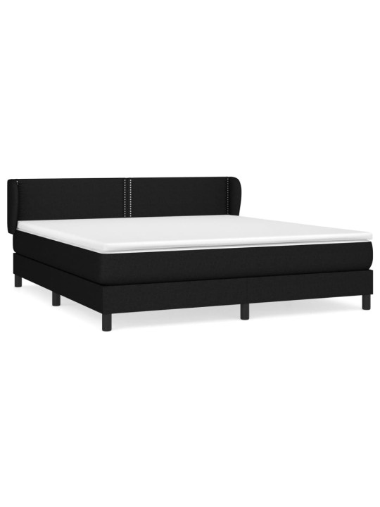 Box spring postel s matrací černá 160x200 cm textil