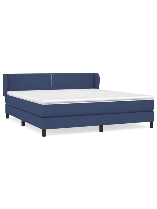 Box spring postel s matrací modrá 160x200 cm textil