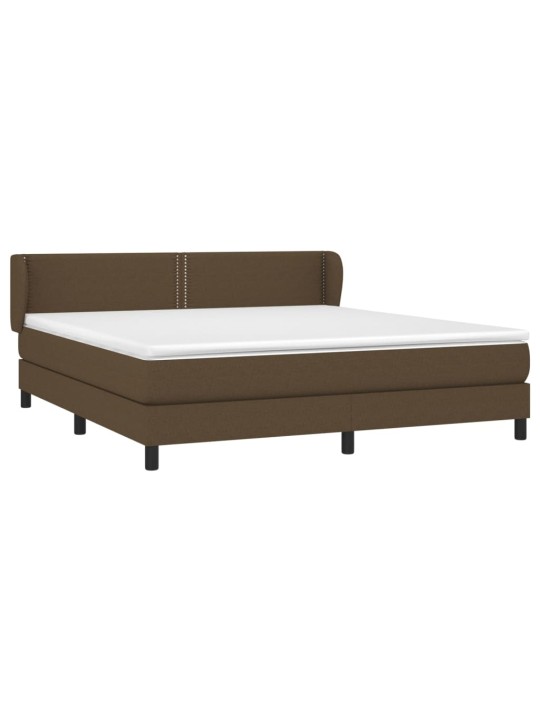 Box spring postel s matrací tmavě hnědá 180x200 cm textil