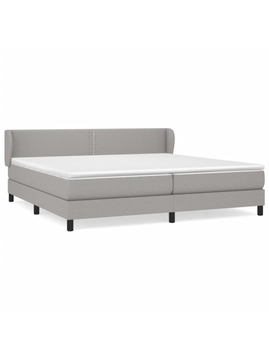 Box spring postel s matrací světle šedá 200 x 200 cm textil