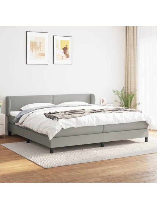Box spring postel s matrací světle šedá 200 x 200 cm textil
