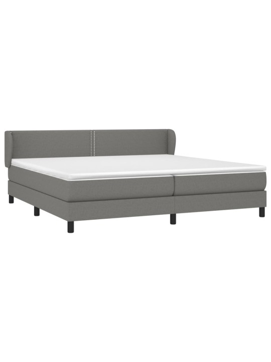 Box spring postel s matrací tmavě šedá 200x200 cm textil