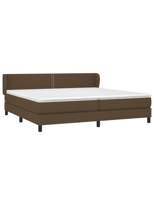 Box spring postel s matrací tmavě hnědá 200x200 cm textil