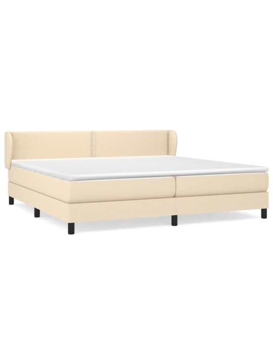 Box spring postel s matrací krémová 200x200 cm textil
