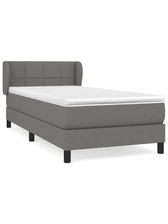 Box spring postel s matrací tmavě šedá 80 x 200 cm textil