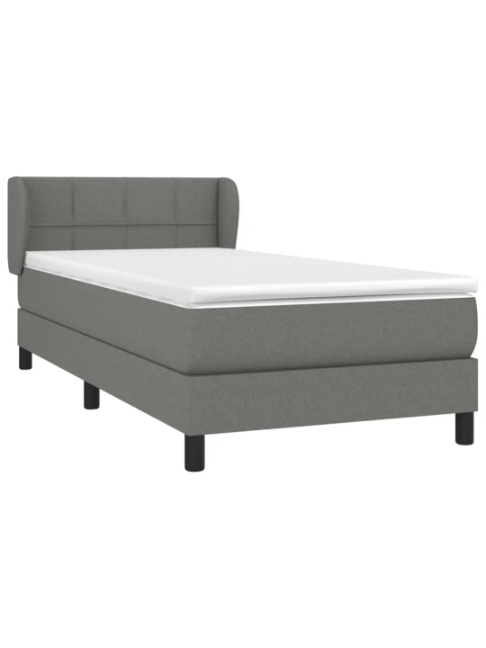 Box spring postel s matrací tmavě šedá 80 x 200 cm textil
