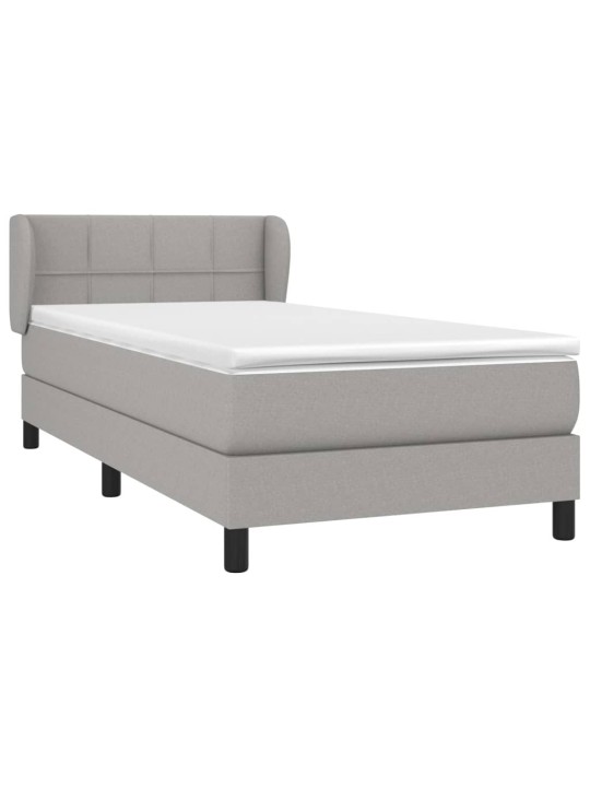 Box spring postel s matrací světle šedá 90x200 cm textil