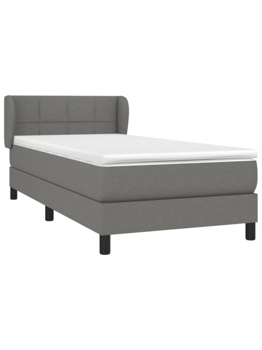 Box spring postel s matrací tmavě šedá 90x200 cm textil