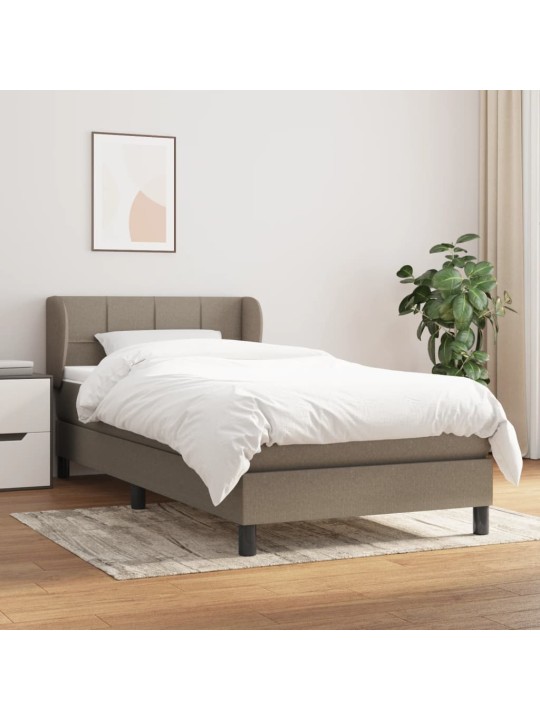 Box spring postel s matrací taupe 90x200 cm textil