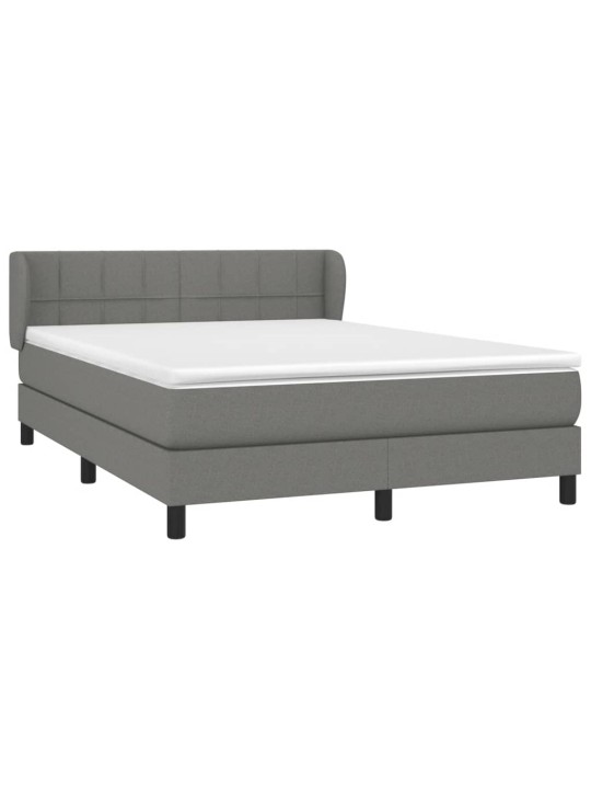Box spring postel s matrací tmavě šedá 140x200 cm textil