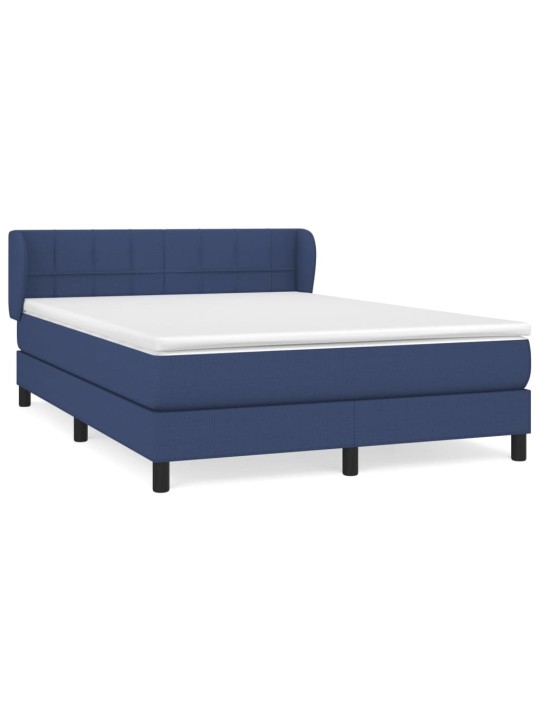 Box spring postel s matrací modrá 140x200 cm textil