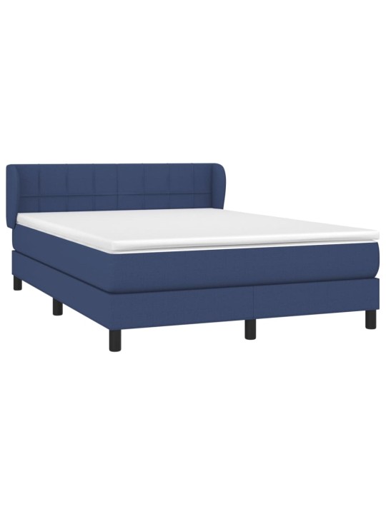 Box spring postel s matrací modrá 140x200 cm textil