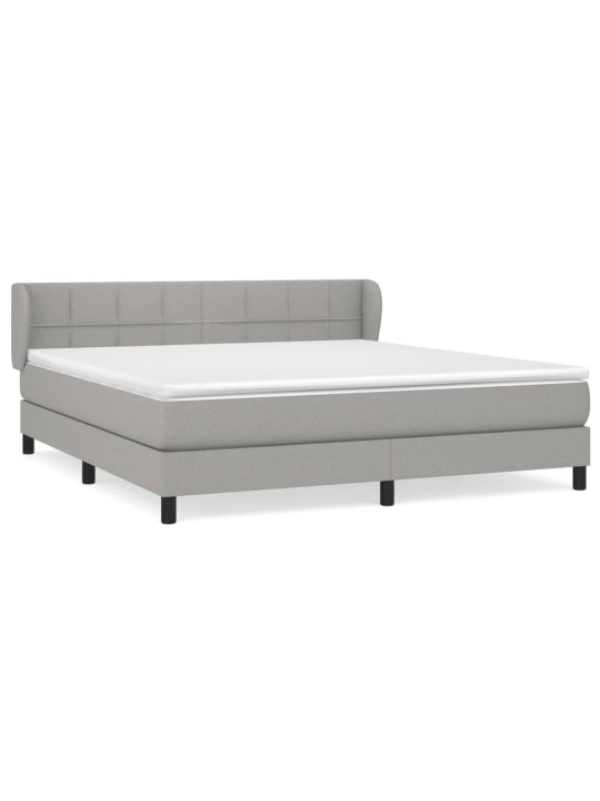 Box spring postel s matrací světle šedá 180 x 200 cm textil