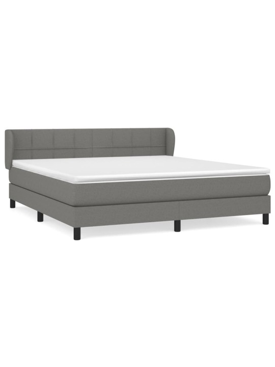 Box spring postel s matrací tmavě šedá 180x200 cm textil