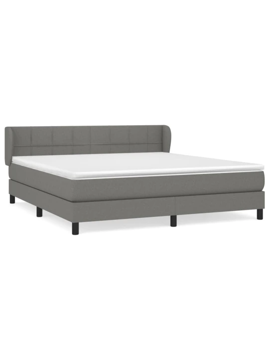 Box spring postel s matrací tmavě šedá 180x200 cm textil