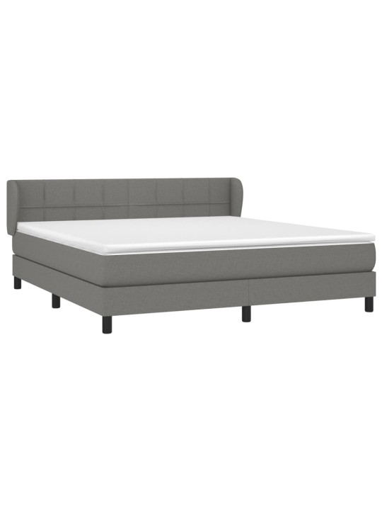 Box spring postel s matrací tmavě šedá 180x200 cm textil