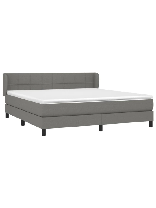Box spring postel s matrací tmavě šedá 180x200 cm textil