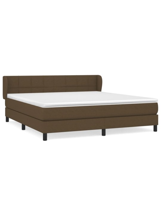 Box spring postel s matrací tmavě hnědá 180x200 cm textil