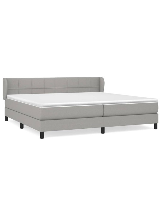 Box spring postel s matrací světle šedá 200 x 200 cm textil