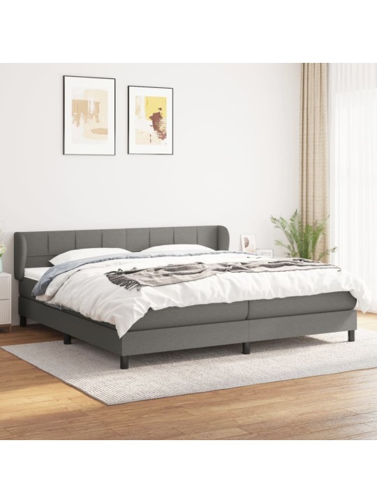 Box spring postel s matrací tmavě šedá 200x200 cm textil