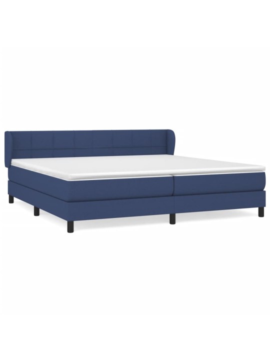Box spring postel s matrací modrá 200x200 cm textil