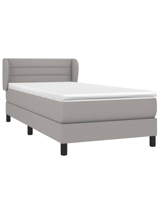 Box spring postel s matrací světle šedá 90x200 cm textil