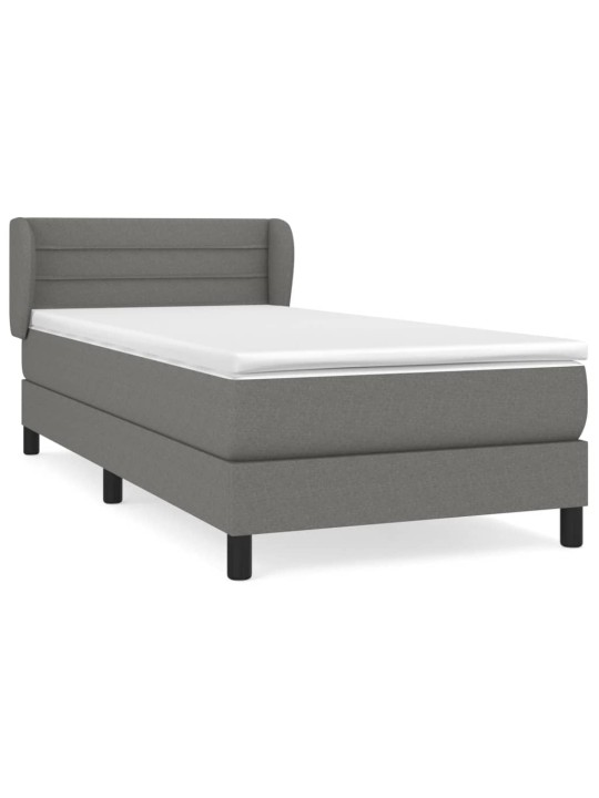 Box spring postel s matrací tmavě šedá 90x200 cm textil