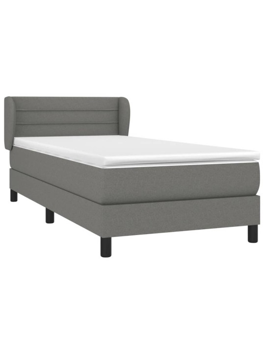 Box spring postel s matrací tmavě šedá 90x200 cm textil