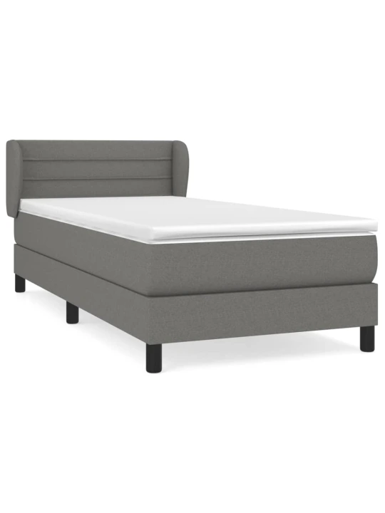 Box spring postel s matrací tmavě šedá 100 x 200 cm textil