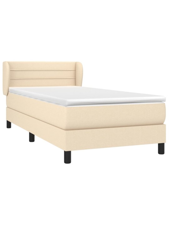 Box spring postel s matrací krémová 100 x 200 cm textil