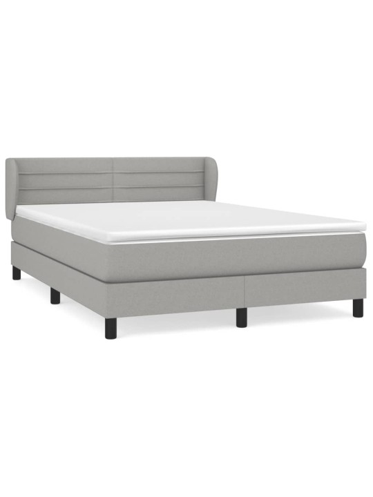 Box spring postel s matrací světle šedá 140 x 190 cm textil