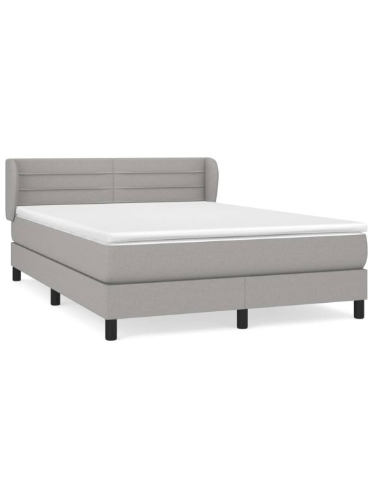 Box spring postel s matrací světle šedá 140 x 200 cm textil