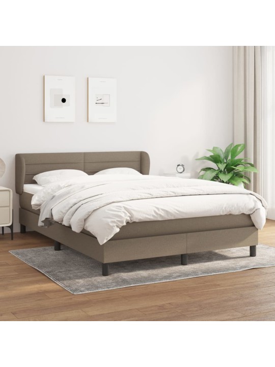 Box spring postel s matrací taupe 140x200 cm textil
