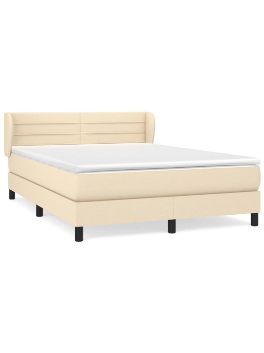 Box spring postel s matrací krémová 140x200 cm textil