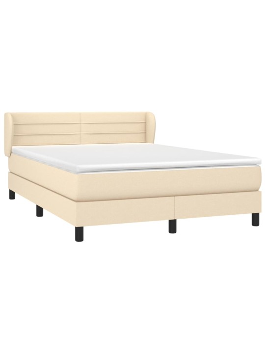 Box spring postel s matrací krémová 140x200 cm textil