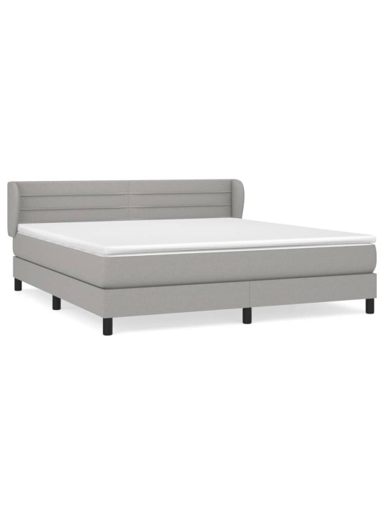 Box spring postel s matrací světle šedá 160 x 200 cm textil