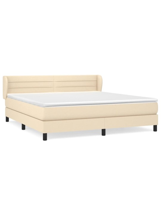Box spring postel s matrací krémová 160x200 cm textil
