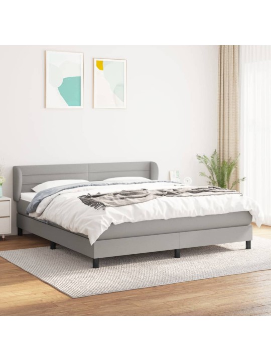 Box spring postel s matrací světle šedá 180 x 200 cm textil