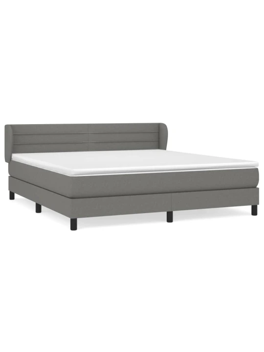 Box spring postel s matrací tmavě šedá 180x200 cm textil