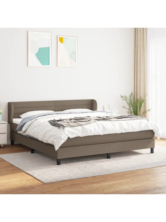Box spring postel s matrací taupe 180x200 cm textil